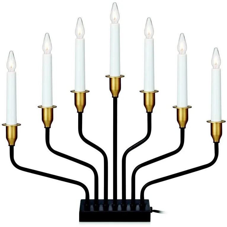 Markslöjd 703578 - Vianočný svietnik BROSA 7xE10/3W/230/34V čierna