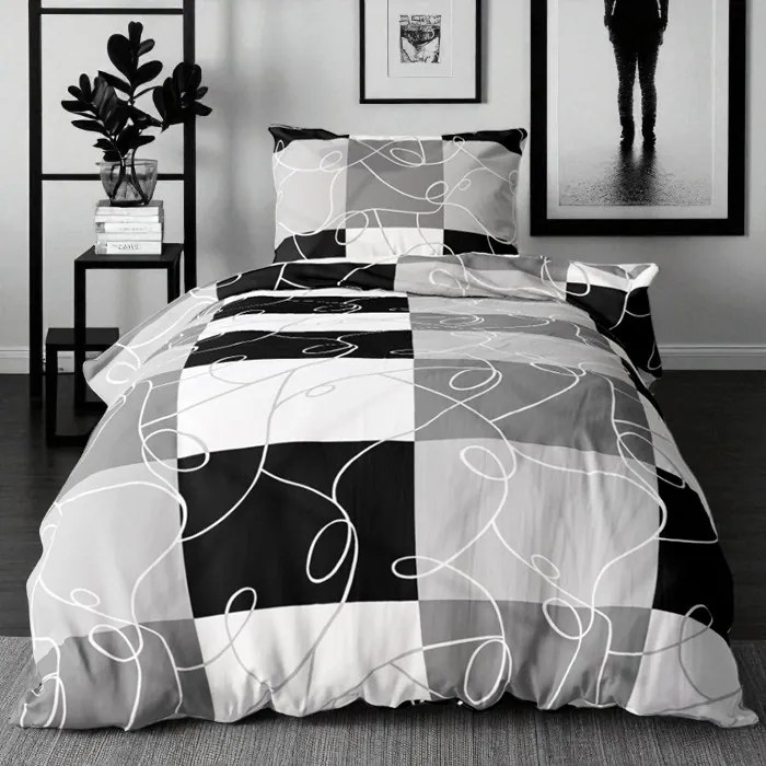 Bavlnené obliečky PURA GREY 4-dielna sada 140x200 cm