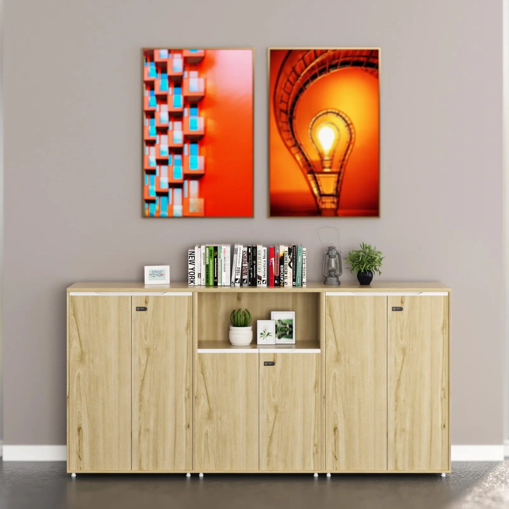 Kancelárska skriňa Houseland Profit Dru 03 dub prírodný