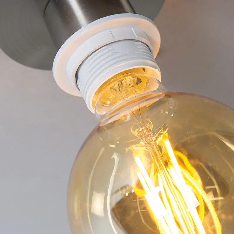 Moderné stropné svietidlo oceľ s bielym tienidlom 45 cm - Combi