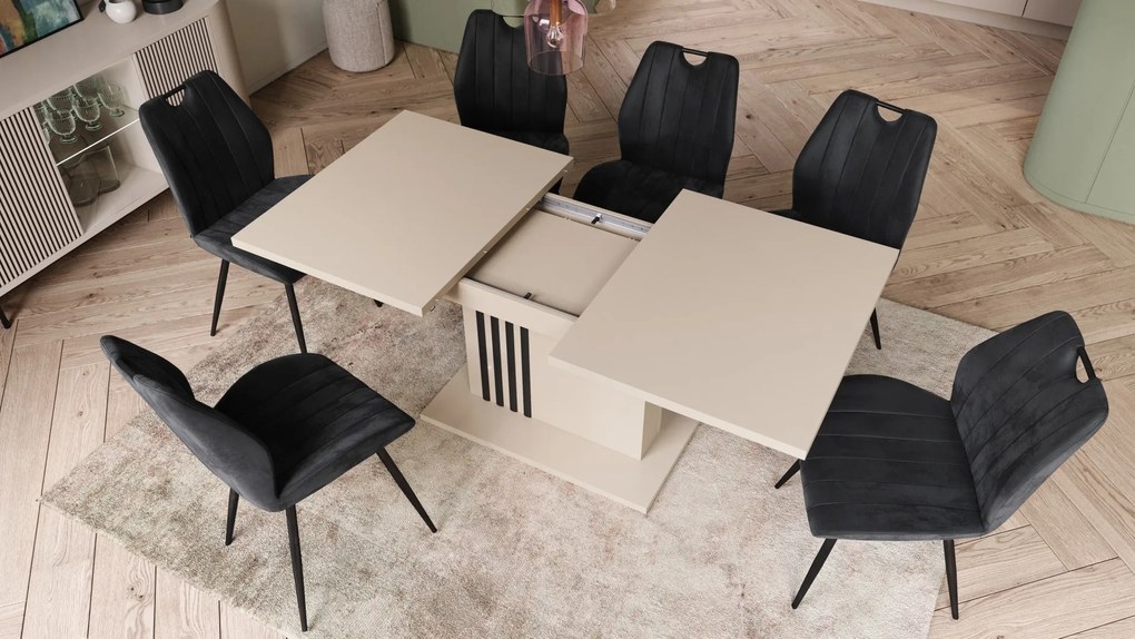 LEONEL Béžový (Šampanský) – MODERNÝ ROZKLADACÍ STÔL AŽ DO 180 cm!