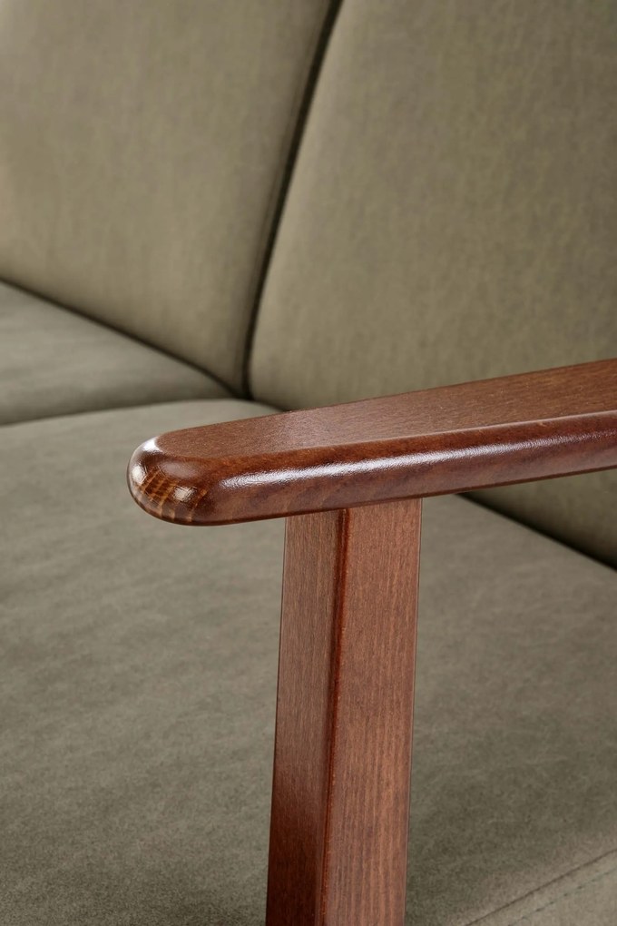 Dvojmiestna pohovka MILANO z masívu 120 cm olivová/orechová
