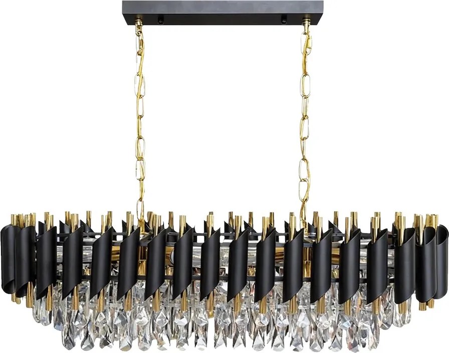 Luster Cristal, 1x krištáľové/zlaté/čierne kovové tienidlo, g