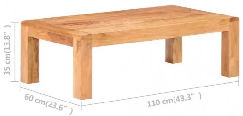vidaXL Konferenčný stolík 110x60x35 cm akáciový masív so sheeshamovým náterom-