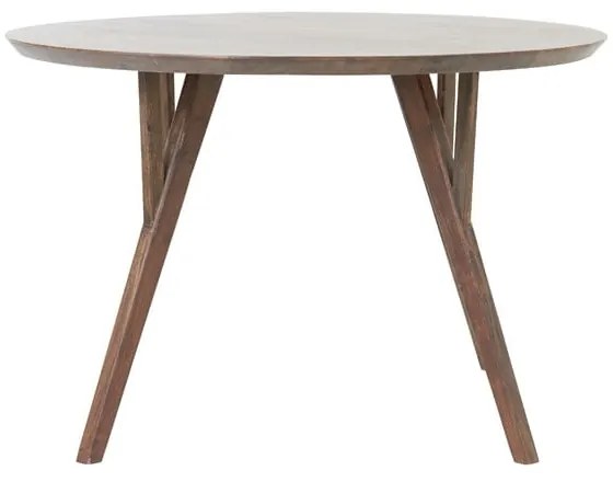 Hnedý okrúhly jedálenský stôl s doskou z akácie ø 140 cm Quenza – Light &amp; Living