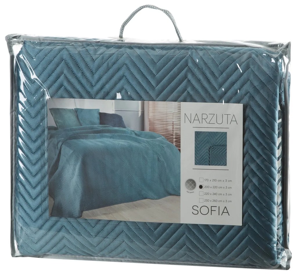 PREHOZ NA POSTEĽ SOFIA 170X210 CM SVETLOMODRÝ