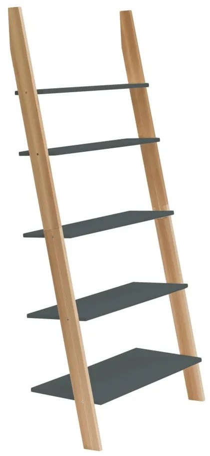 Grafitovosivá rebríková polica Ragaba ASHME, šírka 85 cm