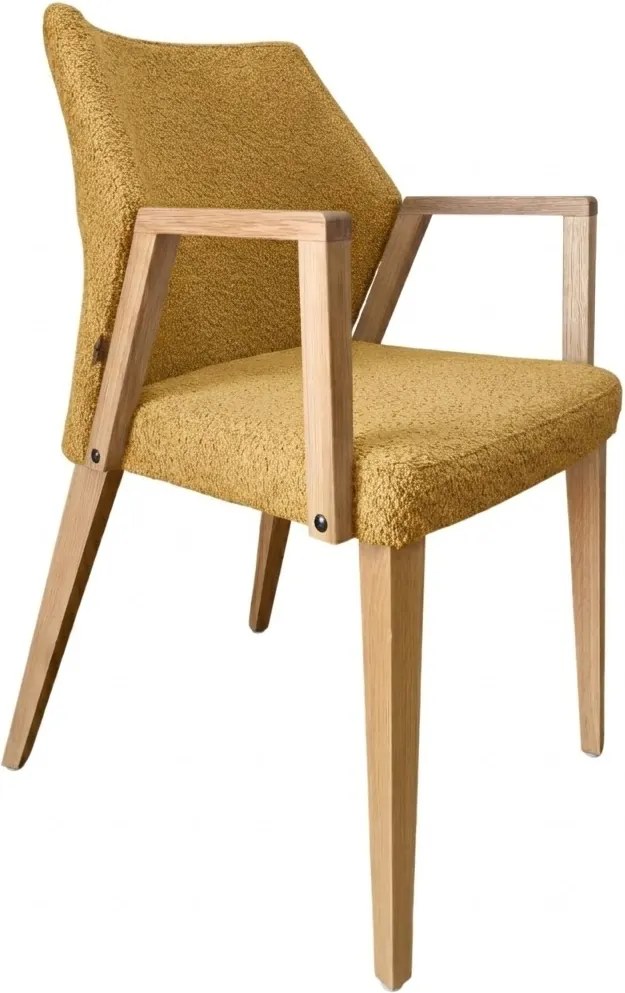 Čalúnené polo-kreslo ZORA s dubovými nohami a podrúčkami, 56x60x87 cm Catch-Me09