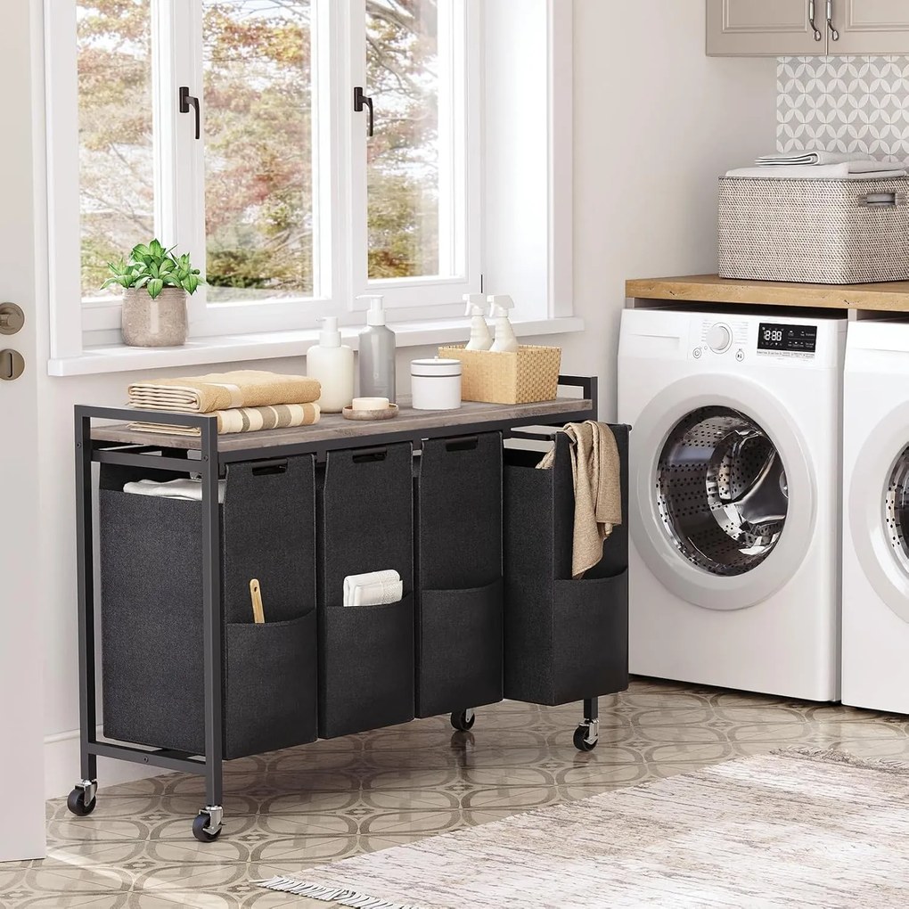 Koš na prádlo Vasagle Pietro 159 l šedý/černý