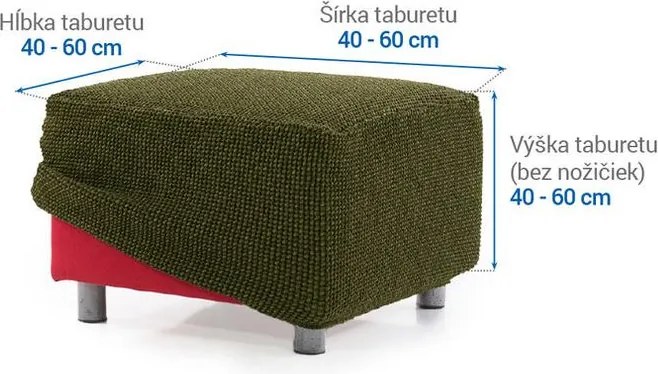 Super strečové poťahy NIAGARA zelená taburetka (40 - 60 cm)