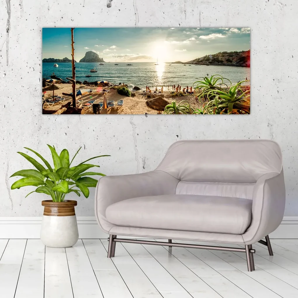 Obraz - Pláž s ľuďmi (120x50 cm)