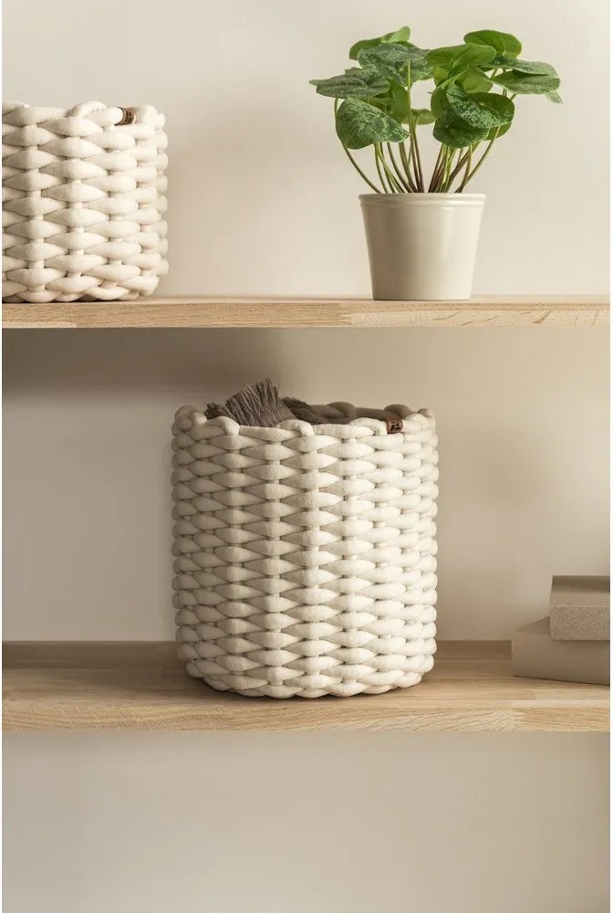 Látkový košík ø 25x25 cm Peach Skin Round M – Bigso