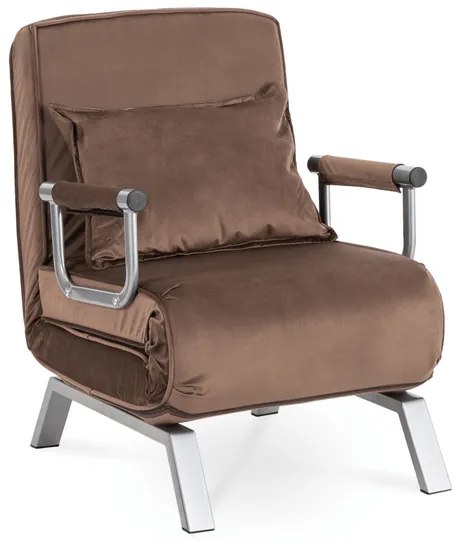 Kreslo pohovka rozkladacia PRATO hnedá - vintino.sk