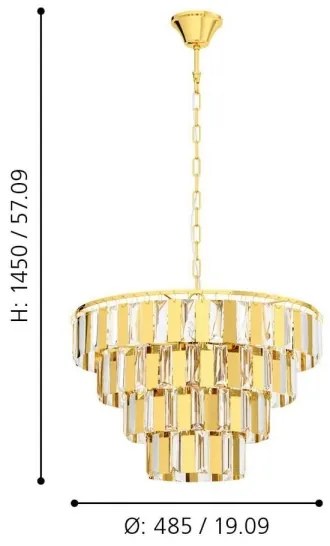 Eglo 99097 - Luster na reťazi ERSEKA 7xE14/40W/230V