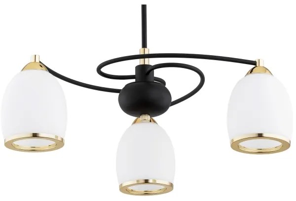 Argon 6144 - Luster na tyči AVILA PLUS 3xE27/15W/230V čierna/zlatá/biela