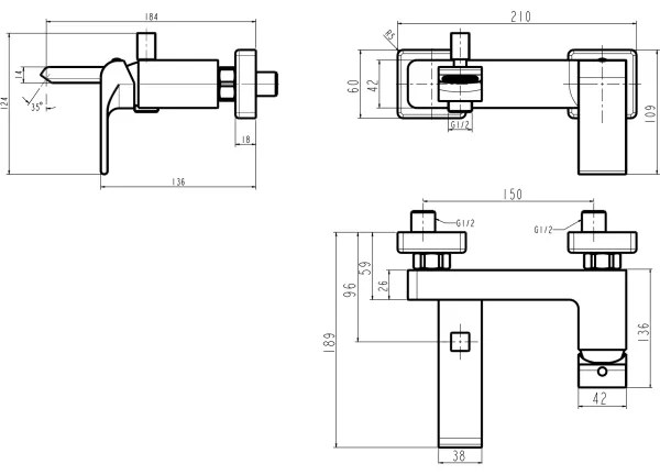 Novaservis - Vaňová batéria NOBLESS SHARP lesklý chróm