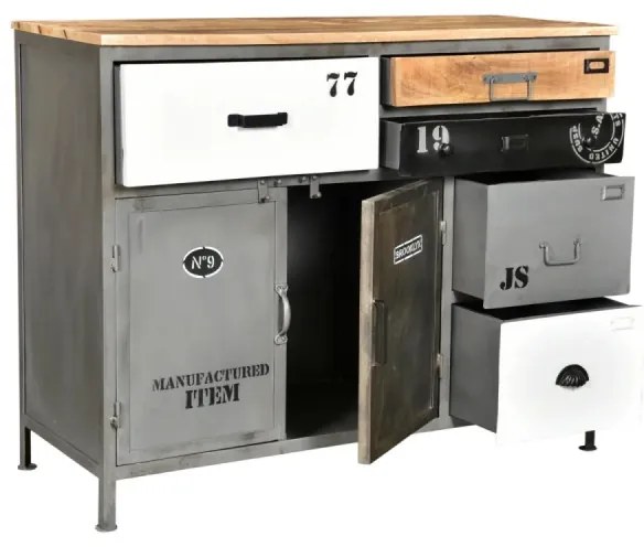 furniture-nabytek.cz - Masívna komoda Pinetown z mangového dreva, lakovaná, viacfarebná – 120×45×96 cm