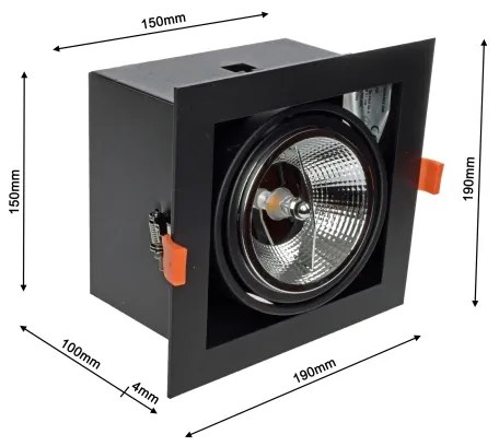 Podhľadové svietidlo PLAZA AR111 1xGU10/12W/230V čierna