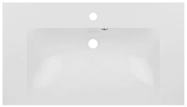 Mereo, Aira, kúpeľňová skrinka s umývadlom z liateho mramoru 81x47x58 cm, biela, MER-CN711M