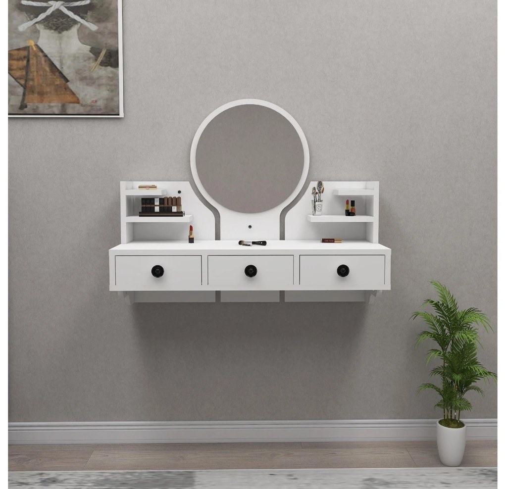Toaletný stolík Makole (biela) . Akcia -20%. Vlastná spoľahlivá doprava až k Vám domov. 1094114