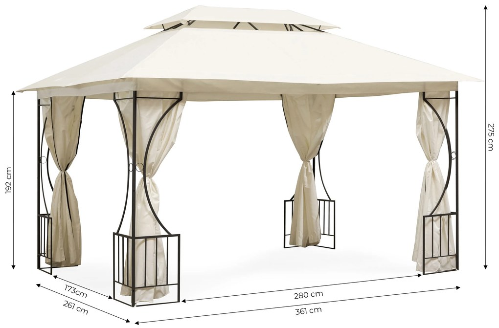 ModernHome Záhradný stan, altánok, 3x4m, bočné steny