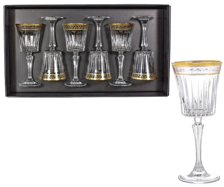 BOHEMIA PRESTIGE DORATO POHÁR NA VÍNO 300ML SADA 6 KS