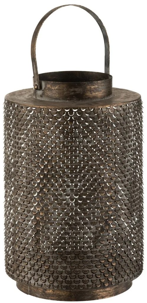 Šedo-čierna kovová lampáš Hooks black - Ø 25 * 38 cm