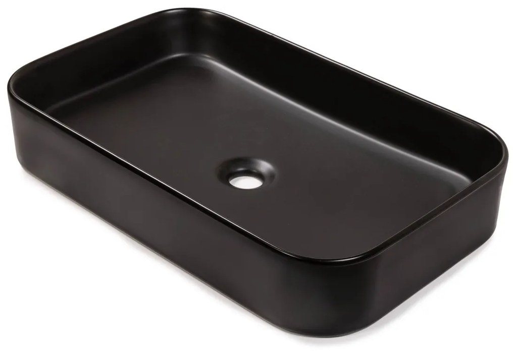 Umyvadlo na desku Carre 60 cm černé