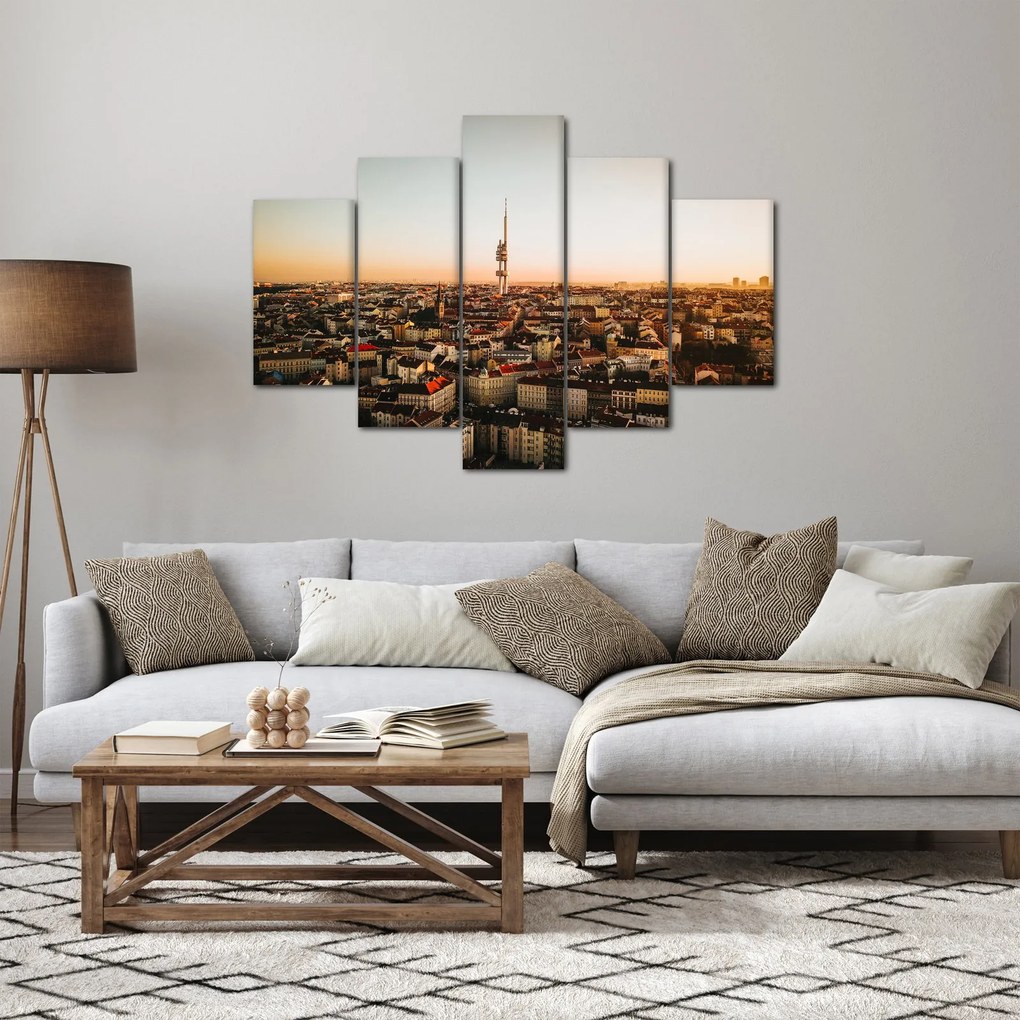 Obraz západu slnka nad Žižkovom (150x105 cm)