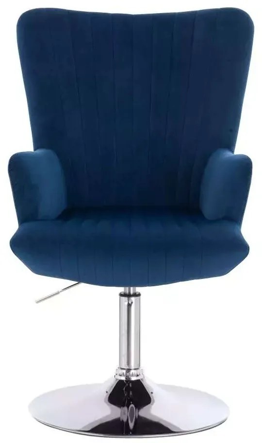 LuxuryForm DESIGN Kreslo AMADEO VELUR na striebornom tanieri - modré