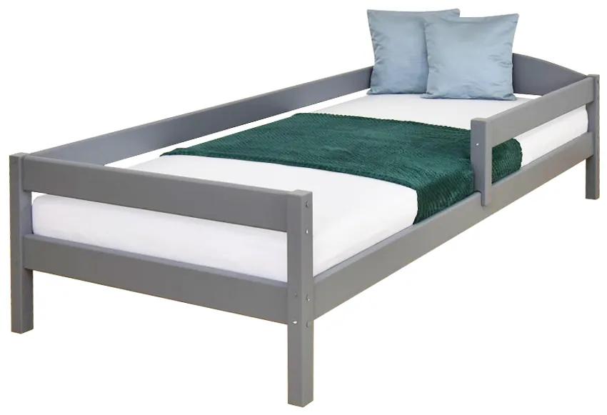 LU Detská posteľ Lipa so zábranou - sivá Rozmer: 200x90