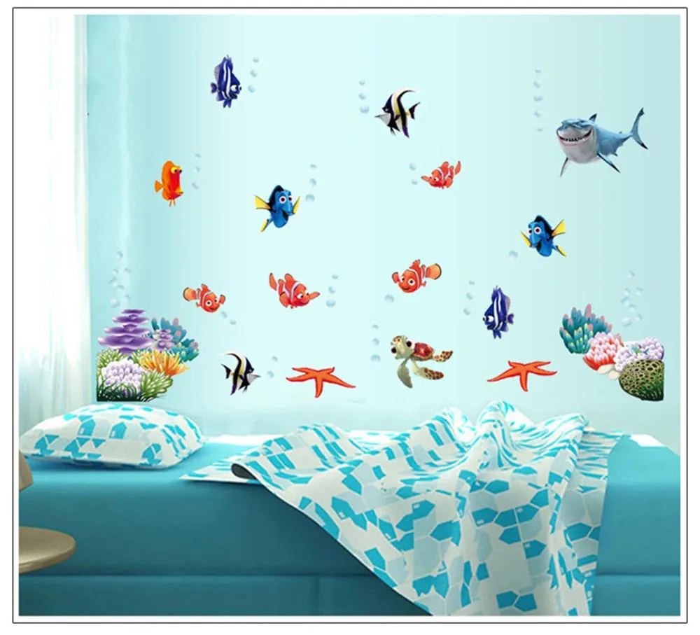 Veselá Stena Samolepka na stenu na stenu Nemo, Dory a priatelia