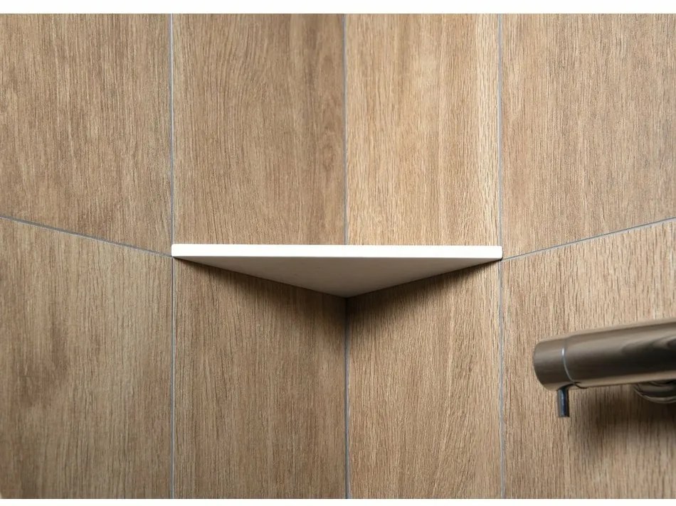SAPHO AE200-0101 Abeline rohová polica rockstone 20 x 20 cm, biela mat