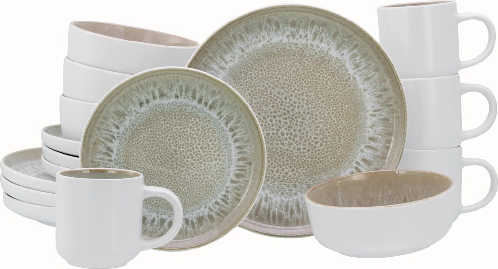 XXXLutz KOMBINOVANÝ SERVIS Nordic Fjord Sand 16-dielne Creatable - Online Only bytové doplnky - 007768069602