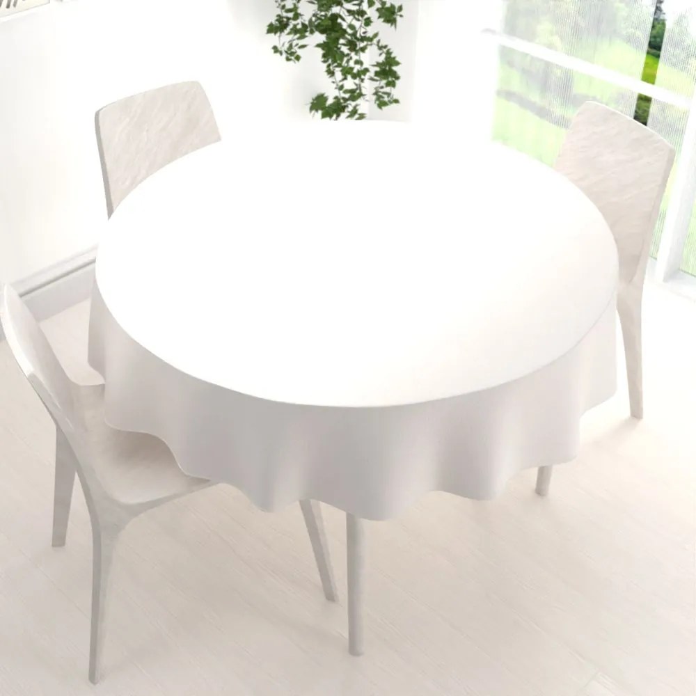 Biante Zamatový okrúhly obrus Velvet Premium SVP-024 Krémovo biely Ø 100 cm