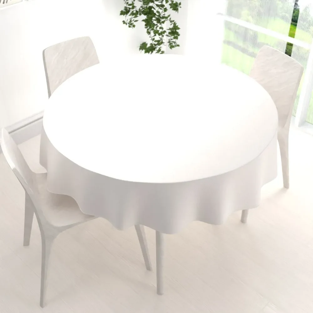 Biante Zamatový okrúhly obrus Velvet Premium SVP-024 Krémovo biely Ø 140 cm
