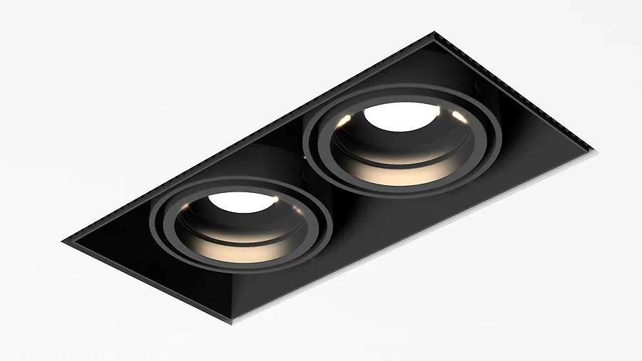 Trilum ARCH  Zápustné svietidlo Box R mini duo 2xGU5.3 štvorec (D)215mm x(Š)110mm x(H)117mm, čierne