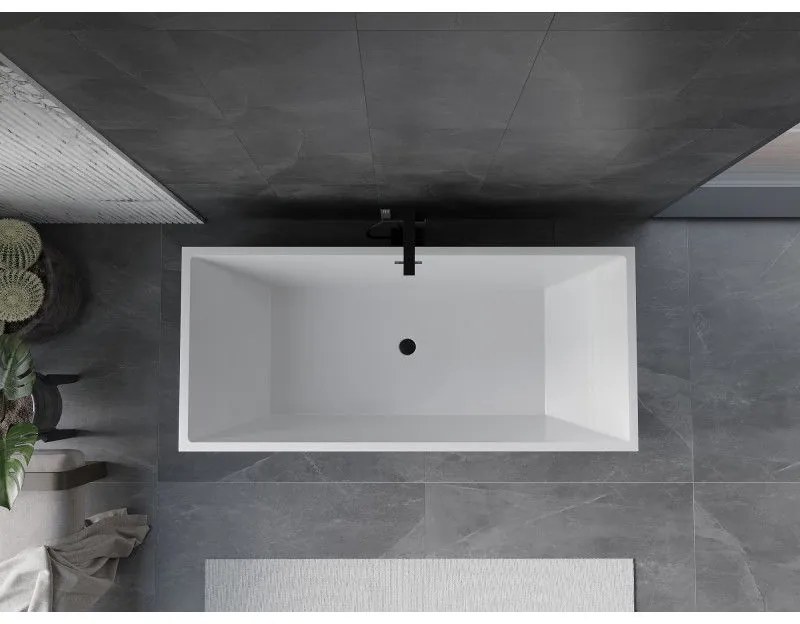 Mexen Vigo, voľne stojaca vaňa 178,5 x 80 cm, biela, čierny matný prepad, 51251788000-70