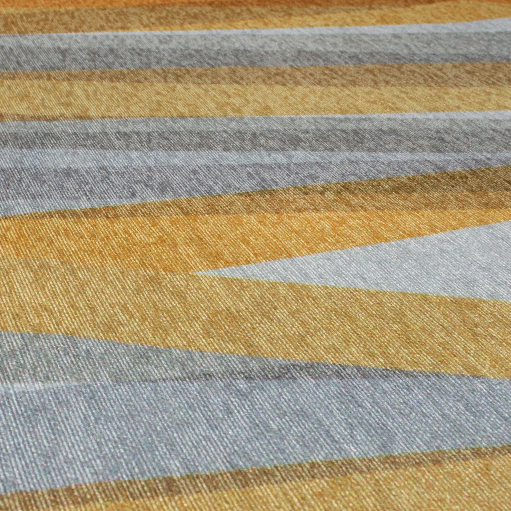Flair Rugs, Kusový koberec Match Isabella Stripe Grey/Ochre, 170x240, šedá, chodba / predsieň