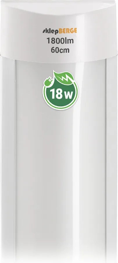 Sada 2 LED žiaroviek 60 cm prisadené panelové svietidlo 18 W 1800 lm denné svetlo farba