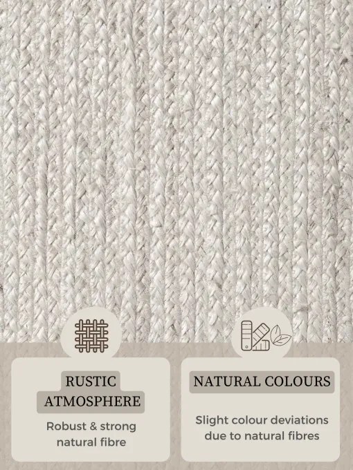 Koberec Hanse Home Jute Braided Rangpur biely ovál