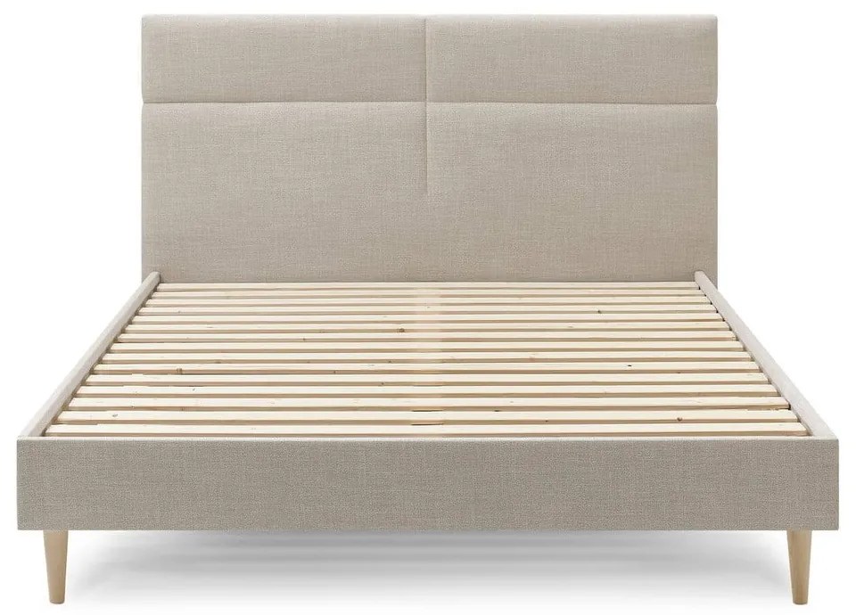 Béžová dvojlôžková posteľ Bobochic Paris Elyna Light, 160 x 200 cm