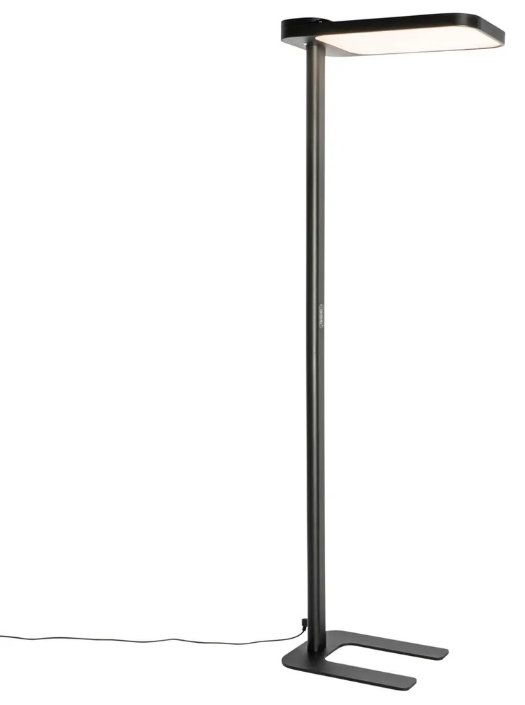 Denná stojaca lampa čierna štvorcová vrátane LED a stmievača - Guzo