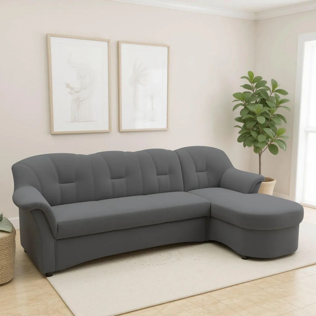 XXXLutz ROHOVÁ SEDAČKA, textil, tmavosivá MID.YOU - Sedačky - 001776009105