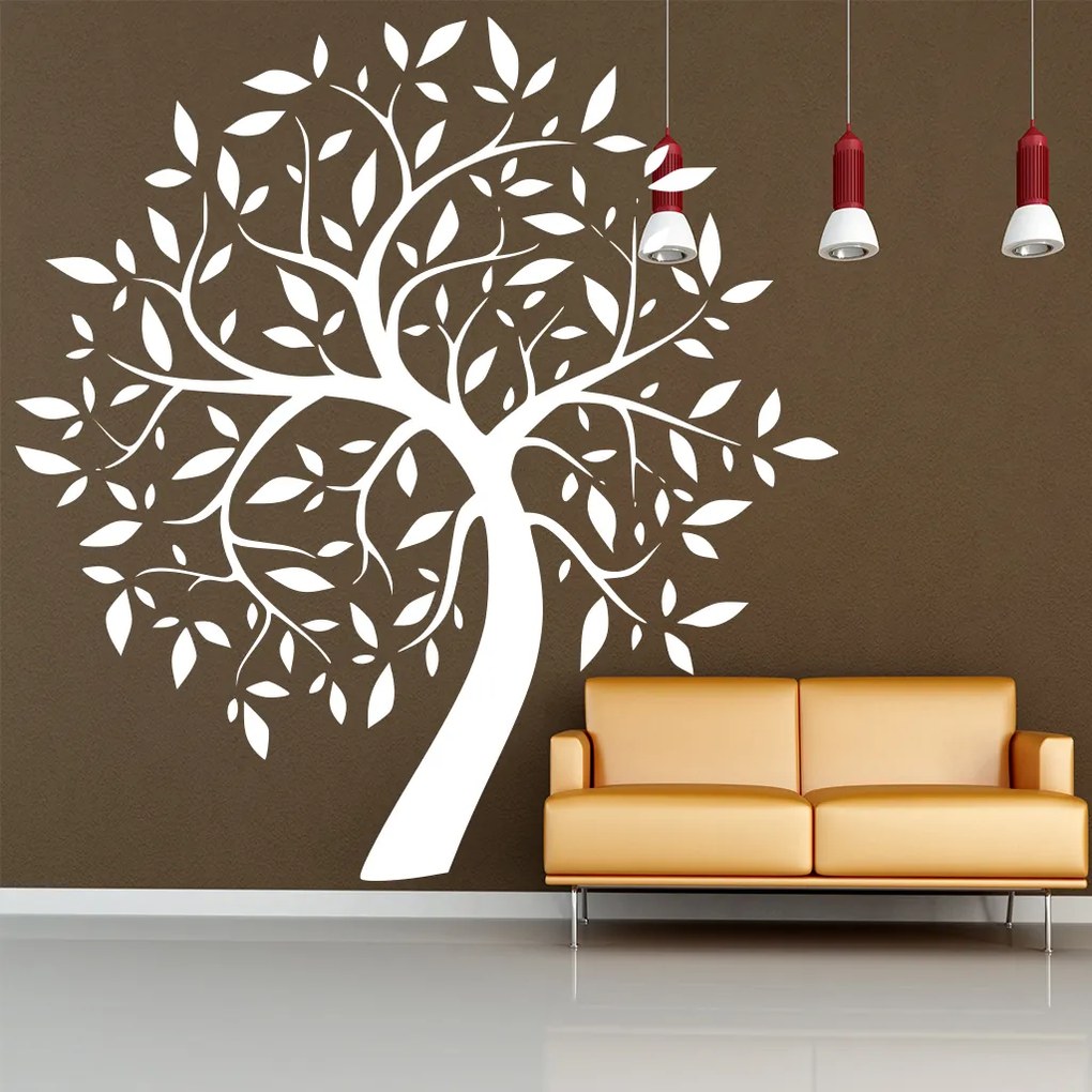 Veselá Stena Samolepka Listnatý strom Farba: oranžová, Veľkosť: 60 x 60 cm