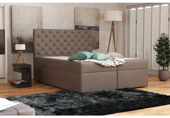 Elegantná čalúnená posteľ 160x200 ALLEFFRA - hnedá 1