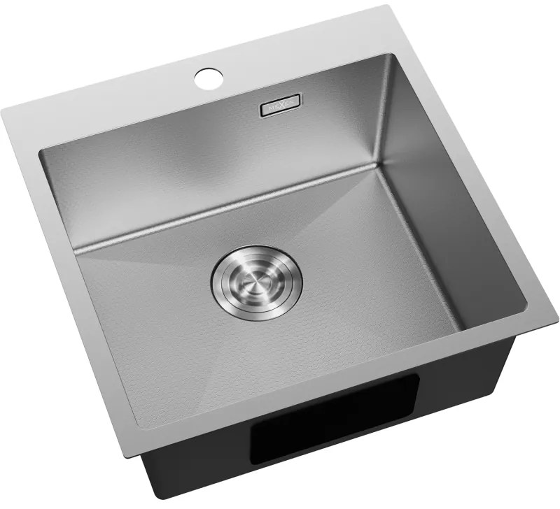 Mexen Solix, 1-komorový nerezový drez 500 x 500 mm, brúsena oceľ, vzor voština, 6407501000-01HC