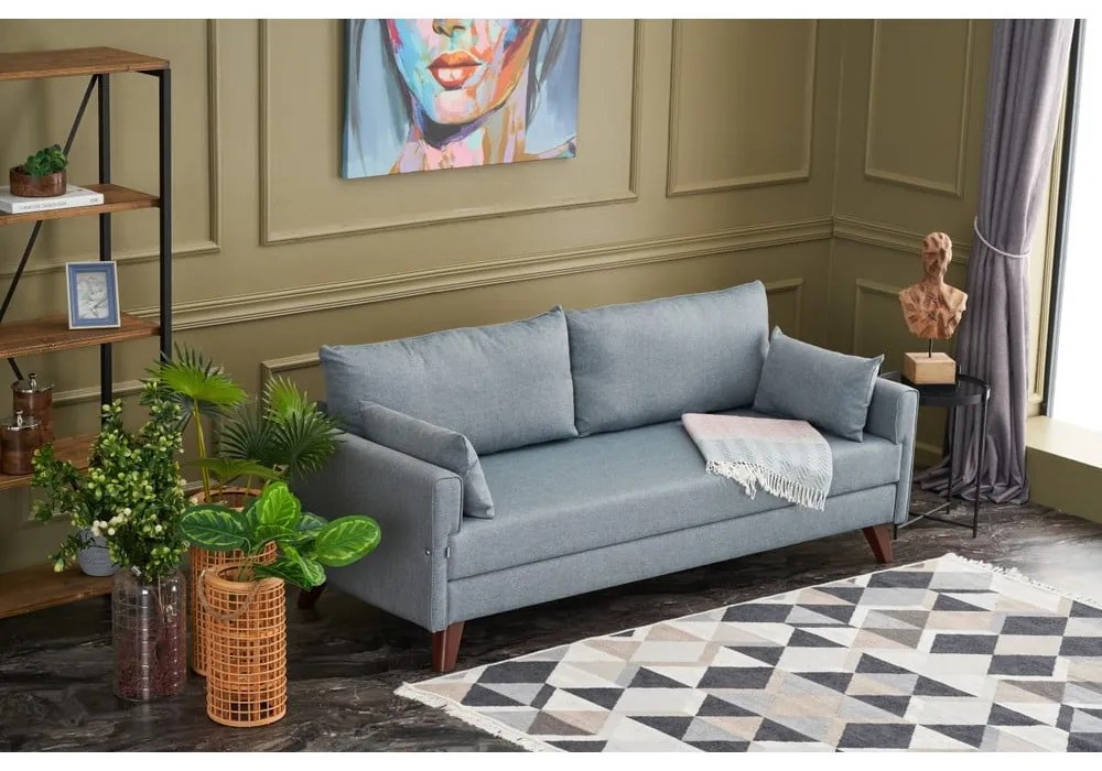 Svetlomodrá rozkladacia pohovka 208 cm Bella – Balcab Home