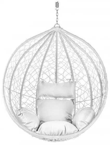 AKCIA Biele závesné kreslo KOKON bez stojanu II. akosť