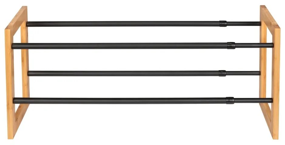 Kovový teleskopický stojan na topánky v čierno-prírodnej farbe Ecori – Wenko